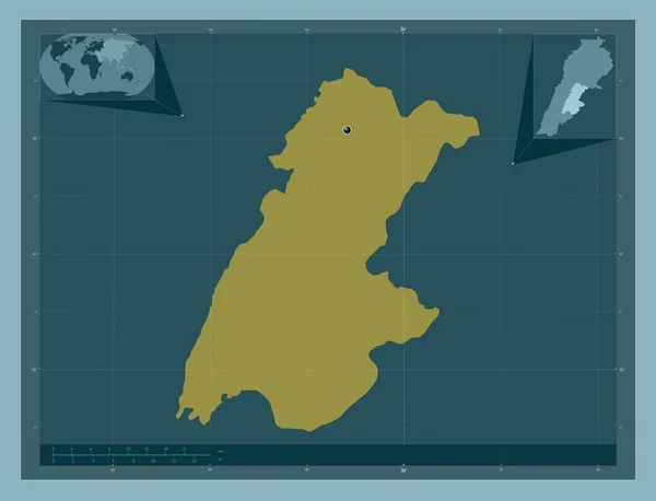 Beqaa Governadoria Líbano Forma Cor Sólida Mapa Localização Auxiliar Canto — Fotografia de Stock