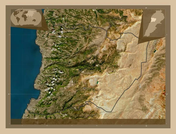 Keserwan Jbeil Governatorato Del Libano Mappa Satellitare Bassa Risoluzione Località — Foto Stock