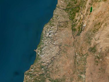 Güney, Lübnan Valiliği. Düşük çözünürlüklü uydu haritası