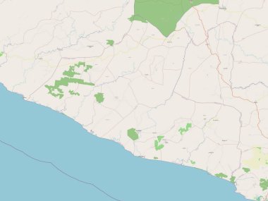 Grand Kru, Liberya Bölgesi. Açık Sokak Haritası