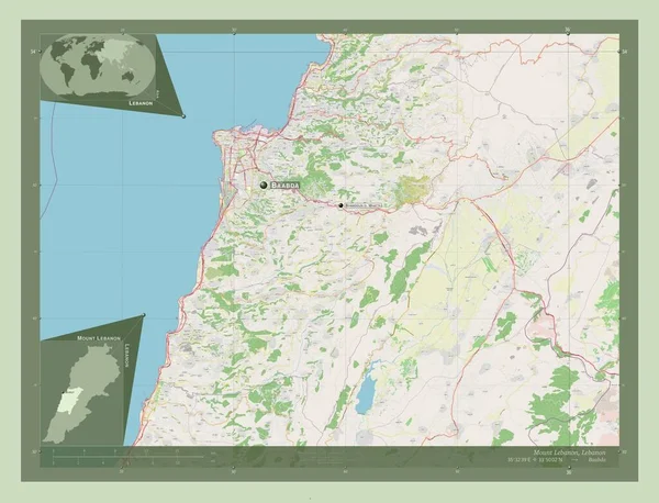 Monte Líbano Provincia Del Líbano Open Street Map Ubicaciones Nombres —  Fotos de Stock