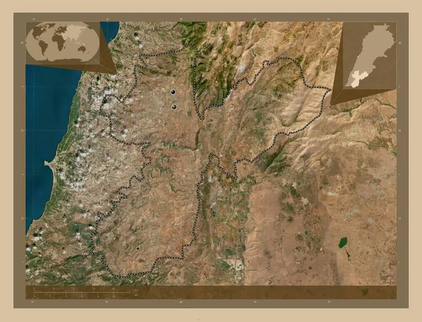 Набатия Провинция Ливан Карта Спутника Низкого Разрешения Места Расположения Крупных — стоковое фото