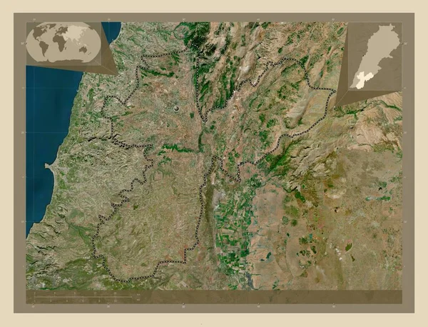 Nabatiyeh Governorate Lebanon High Resolution Satellite Map Corner Auxiliary Location — Stock Photo, Image