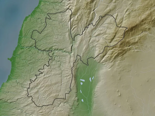 Nabatiyeh Gobernación Del Líbano Mapa Elevación Coloreado Estilo Wiki Con — Foto de Stock