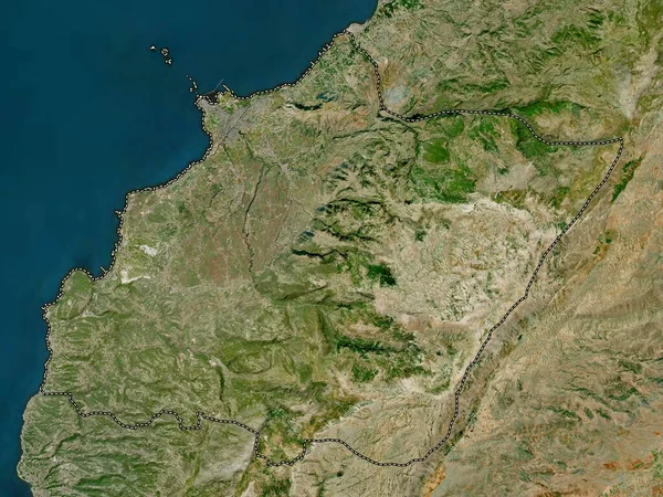 Norte Governadoria Líbano Mapa Satélite Alta Resolução — Fotografia de Stock