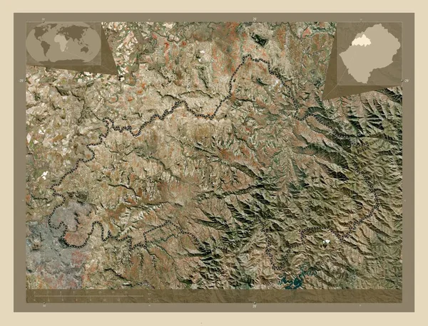 Береа Район Лесото Супутникова Карта Високої Роздільної Здатності Розташування Великих — стокове фото