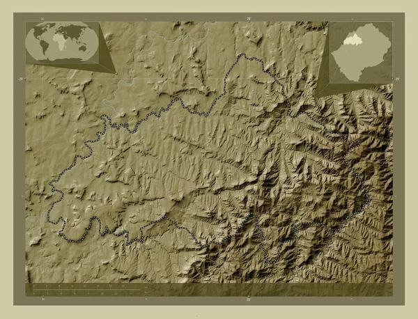 Береа Район Лесото Висота Карти Забарвлена Вікі Стилі Озерами Річками — стокове фото