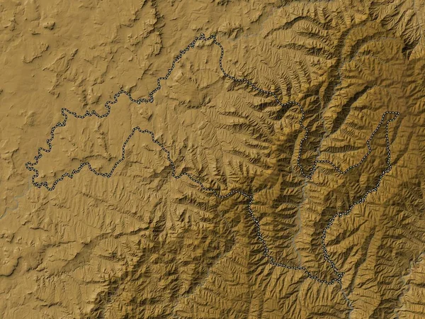 Leribe Περιφέρεια Lesotho Χρωματιστός Υψομετρικός Χάρτης Λίμνες Και Ποτάμια — Φωτογραφία Αρχείου
