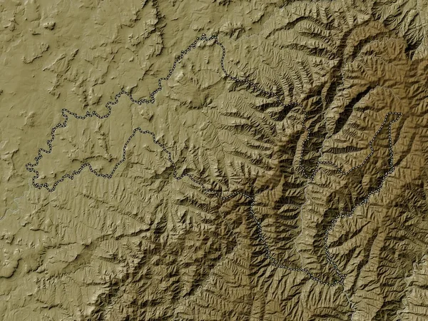 Leribe Okres Lesotho Výškové Mapy Barevné Stylu Wiki Jezery Řekami — Stock fotografie