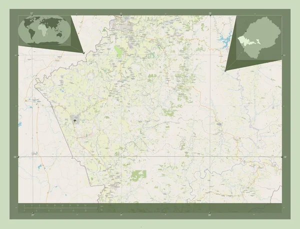 Mafeteng District Lesotho Open Plattegrond Locaties Van Grote Steden Van — Stockfoto