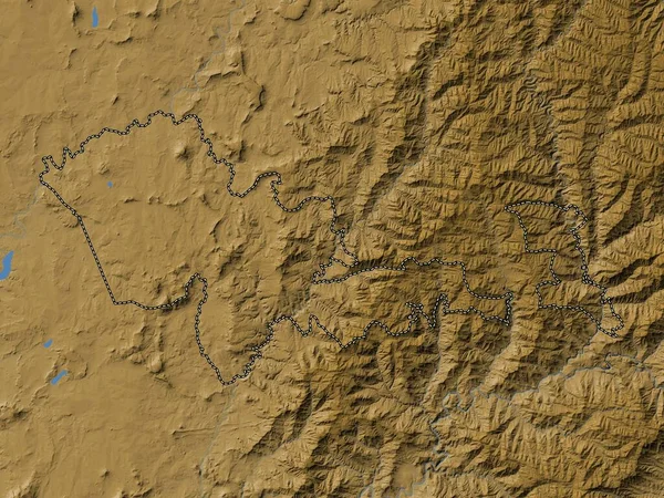 Mafeteng Περιφέρεια Lesotho Χρωματιστός Υψομετρικός Χάρτης Λίμνες Και Ποτάμια — Φωτογραφία Αρχείου