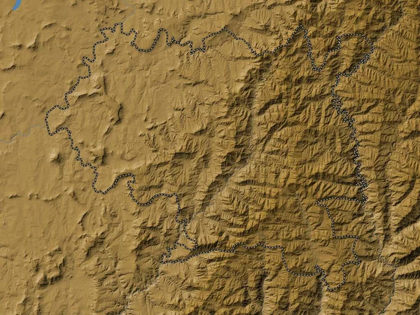 Maseru District Lesotho Colored Elevation Map Lakes Rivers — Stock Photo, Image