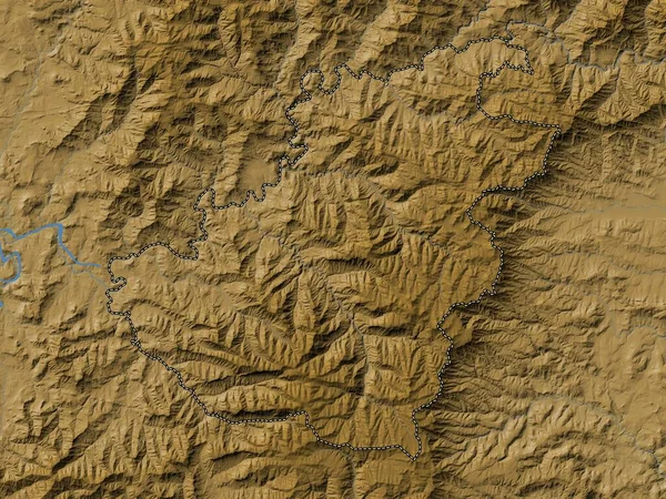 Quthing Okres Lesotho Barevná Mapa Jezery Řekami — Stock fotografie
