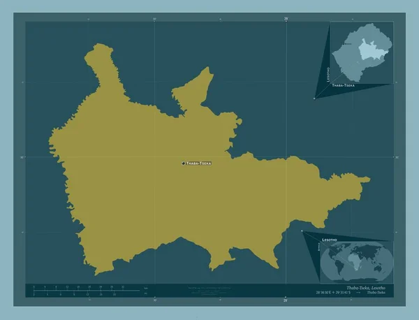 Thaba Tseka District Lesotho Stevige Kleurvorm Locaties Namen Van Grote — Stockfoto