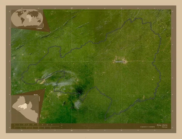 Бонг Графство Ліберія Супутникова Карта Низькою Роздільною Здатністю Місця Розташування — стокове фото