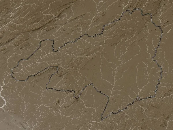 Μπονγκ Επαρχία Λιβερίας Υψόμετρο Χάρτη Χρωματισμένο Τόνους Σέπια Λίμνες Και — Φωτογραφία Αρχείου