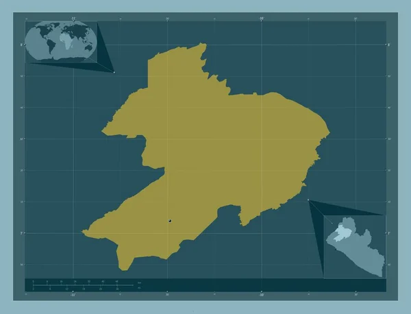 Gbapolu Condado Liberia Forma Color Sólido Mapas Ubicación Auxiliares Esquina —  Fotos de Stock