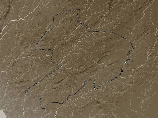 Гриболу Графство Либерия Карта Высот Окрашенная Сепиевые Тона Озерами Реками — стоковое фото