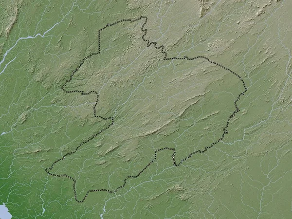 Gbapolu Επαρχία Λιβερίας Υψόμετρο Χάρτη Χρωματισμένο Wiki Στυλ Λίμνες Και — Φωτογραφία Αρχείου
