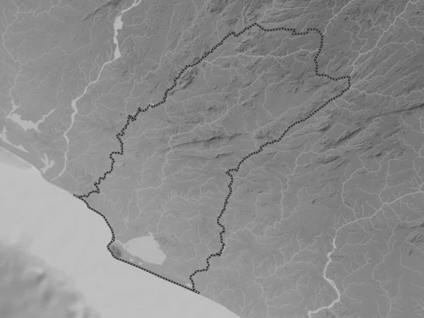 Гранд Кейп Маунт Графство Либерия Карта Высот Оттенках Серого Озерами — стоковое фото