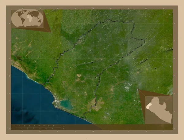 Grand Cape Mount Condado Liberia Mapa Satelital Baja Resolución Mapas —  Fotos de Stock