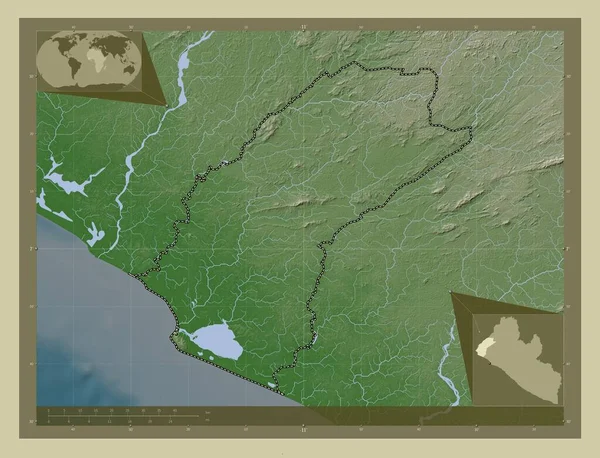 Grand Cape Mount Okres Libérie Zdvihová Mapa Zbarvená Stylu Wiki — Stock fotografie