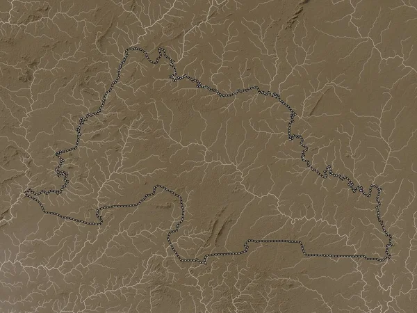 Grand Gedeh Okres Libérie Nadmořská Mapa Zabarvená Sépiovými Tóny Jezery — Stock fotografie