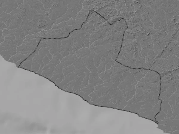 Grand Kru Condado Liberia Mapa Elevación Bilevel Con Lagos Ríos — Foto de Stock