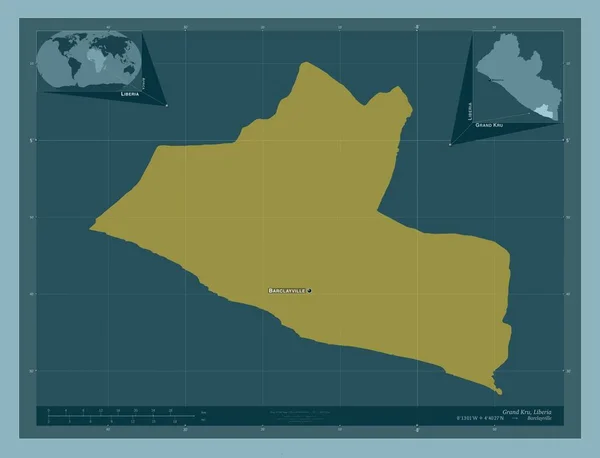 Grand Kru County Liberia Solid Color Shape Locations Names Major — Stock Photo, Image