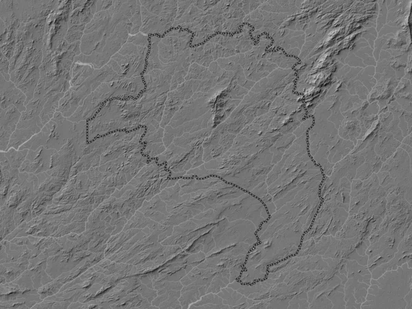 Lofa Kreis Liberia Karte Mit Seen Und Flüssen Auf Zwei — Stockfoto