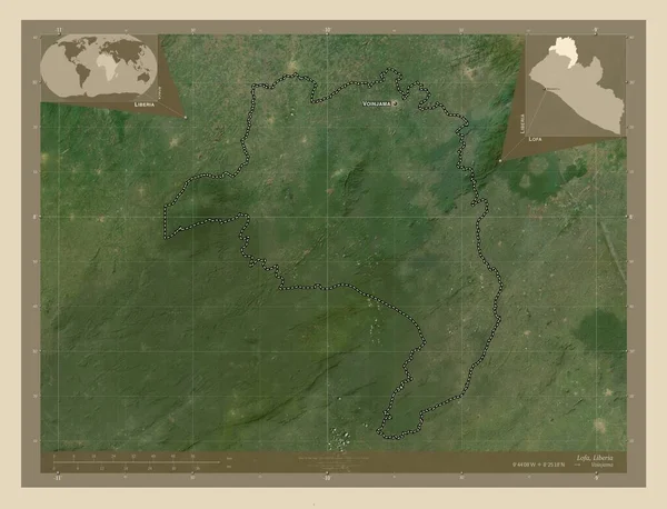 Lofa Kreis Liberia Hochauflösende Satellitenkarte Orte Und Namen Der Wichtigsten — Stockfoto