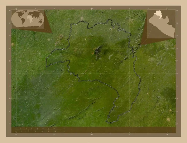 Lofa Επαρχία Λιβερίας Δορυφορικός Χάρτης Χαμηλής Ανάλυσης Τοποθεσίες Μεγάλων Πόλεων — Φωτογραφία Αρχείου
