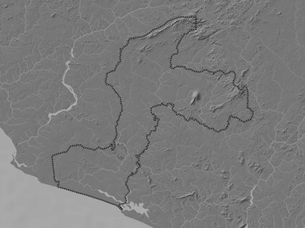 Margibi Condado Libéria Bilevel Mapa Elevação Com Lagos Rios — Fotografia de Stock
