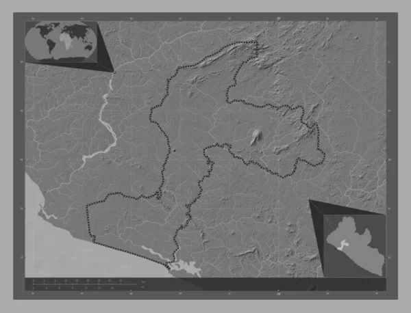 Margibi Provincie Liberia Hoogteplattegrond Met Meren Rivieren Locaties Van Grote — Stockfoto