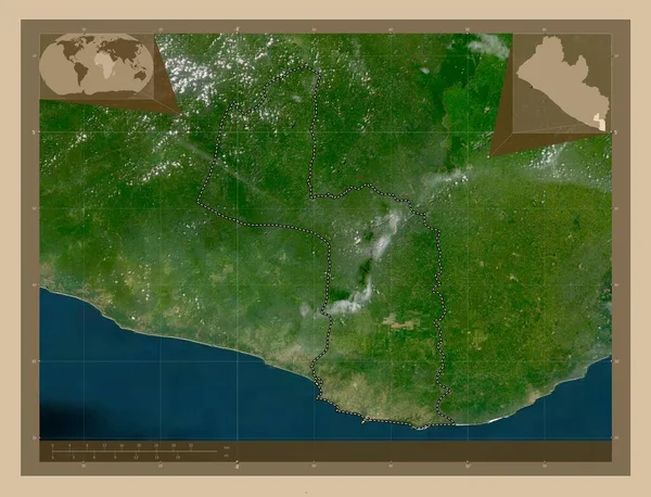 Μέριλαντ Κομητεία Λιβερίας Δορυφορικός Χάρτης Χαμηλής Ανάλυσης Γωνιακοί Χάρτες Βοηθητικής — Φωτογραφία Αρχείου