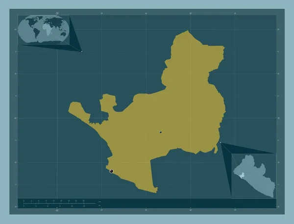 라이베리아 색깔의 지역의 도시들의 Corner Auxiliary Location — 스톡 사진