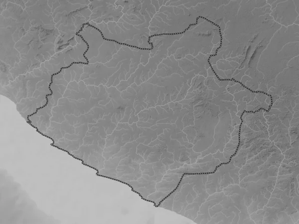 Синоэ Графство Либерия Карта Высот Оттенках Серого Озерами Реками — стоковое фото