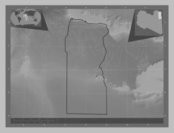리비아의 지역입니다 호수와 회색의 지역의 도시들의 Corner Auxiliary Location — 스톡 사진