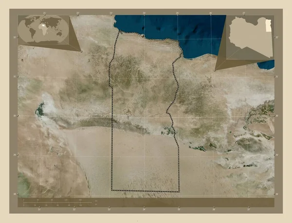 Butnan Distretto Della Libia Mappa Satellitare Alta Risoluzione Mappa Della — Foto Stock