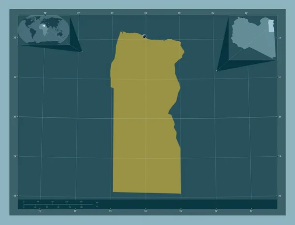 Butnan Distretto Della Libia Forma Tinta Unita Mappa Della Posizione — Foto Stock