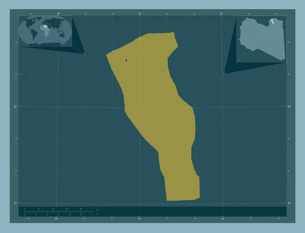 Marj Distretto Della Libia Forma Tinta Unita Mappa Della Posizione — Foto Stock