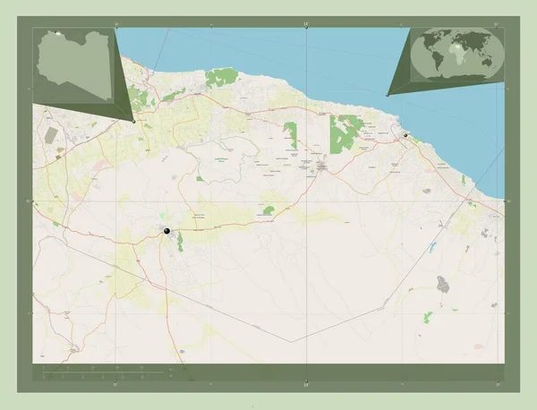 Marqab Distrito Libia Open Street Map Ubicaciones Las Principales Ciudades — Foto de Stock