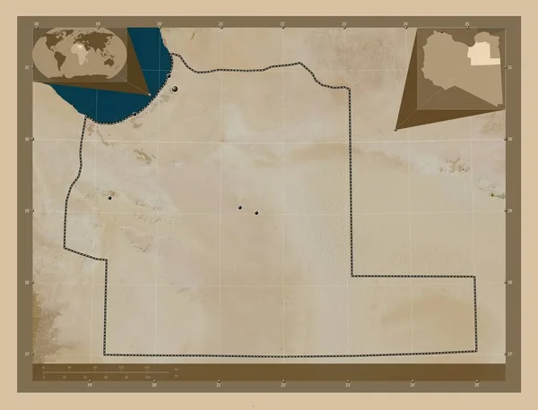 Аль Вахат Район Лівії Супутникова Карта Низькою Роздільною Здатністю Розташування — стокове фото