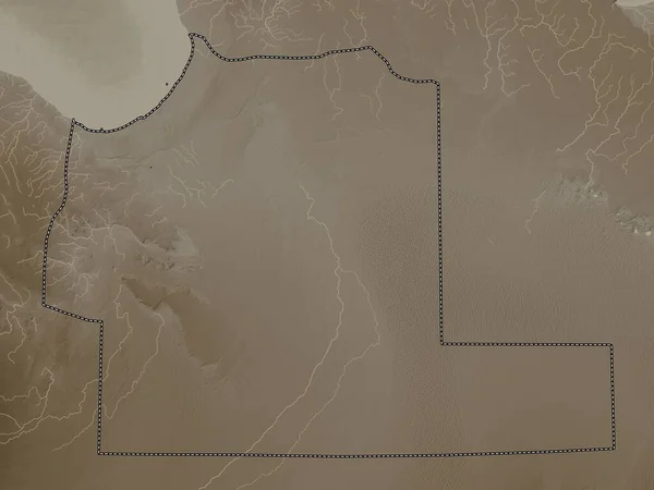 Аль Вахат Район Лівії Висота Карти Забарвлена Сепії Тони Озерами — стокове фото