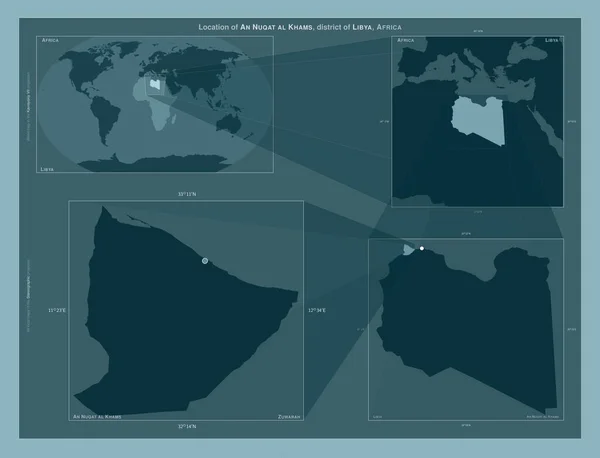 Nuqat Khams Distrito Libia Diagrama Que Muestra Ubicación Región Mapas —  Fotos de Stock