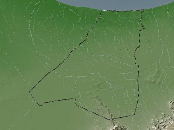 Zawiyah Περιφέρεια Λιβύης Υψόμετρο Χάρτη Χρωματισμένο Wiki Στυλ Λίμνες Και — Φωτογραφία Αρχείου