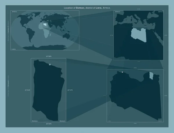 리비아의 지역입니다 도표는 규모의 지도에서 지역의 위치를 줍니다 프레임 Png — 스톡 사진