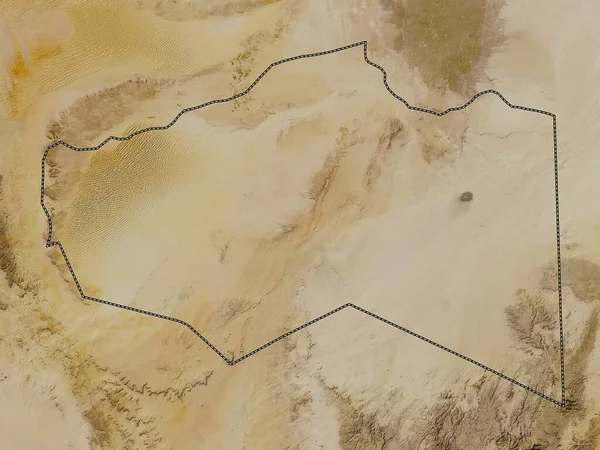 Murzuq Distrito Libia Mapa Satelital Baja Resolución — Foto de Stock