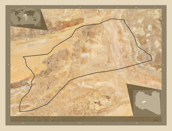 Sabha Distrito Libia Mapa Satelital Alta Resolución Ubicaciones Las Principales —  Fotos de Stock