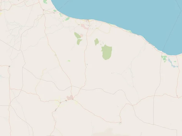 Surt Distrito Líbia Abrir Mapa Ruas — Fotografia de Stock